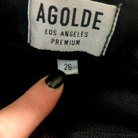 🤍 BNWT Agolde x Revolve Super High Rise Black Destroyed Skinny Jeans